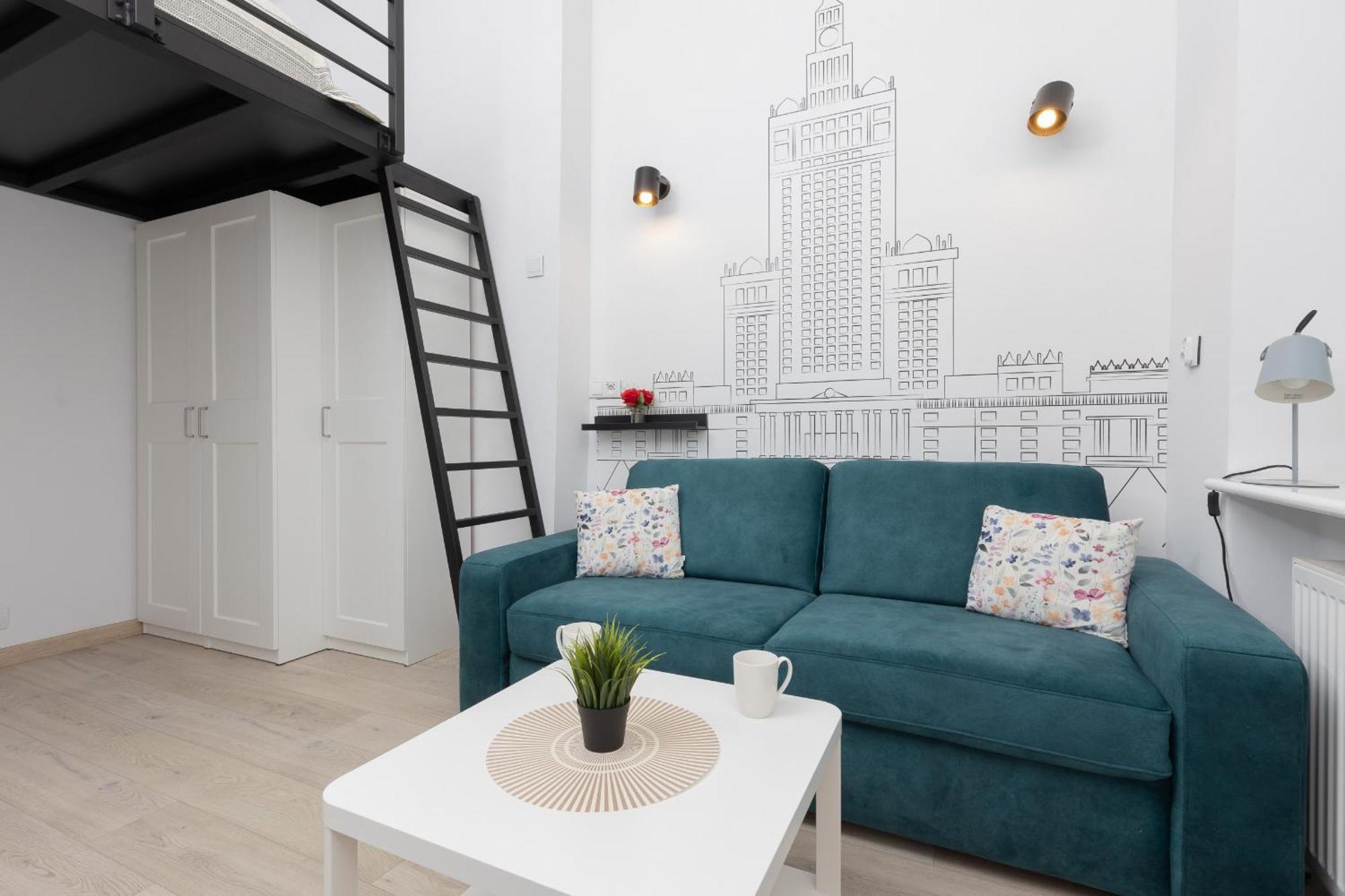Aleja Wyzwolenia Studio with Mezzanine Warsaw Downtown by Noclegi Renters Luaran gambar