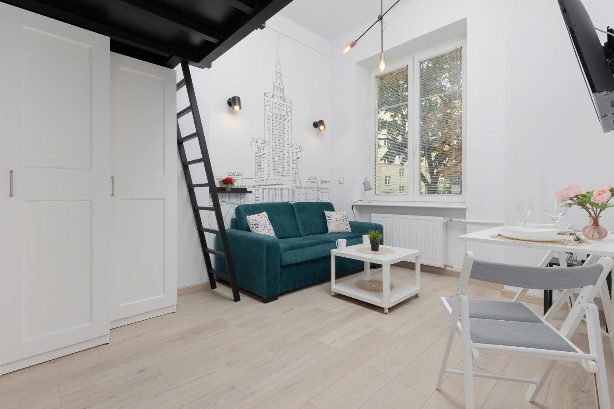 Aleja Wyzwolenia Studio with Mezzanine Warsaw Downtown by Noclegi Renters Luaran gambar